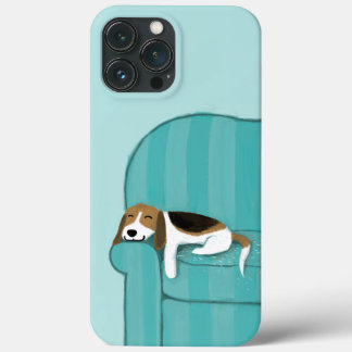 Happy Couch Dog | Cute Beagle | Fun Animal Art iPhone 13 Pro Max Hoesje