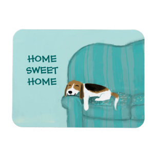 Happy Couch Dog - Home Sweet Home Cute Beagle Magneet