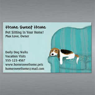Happy Couch Dog Pet Sitting Dierlijke diensten Visitekaartje Magneet