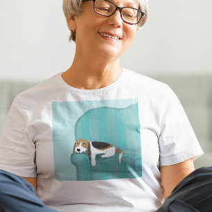 Happy Couch Dog   Schattigee Relaxed Beagle   Dier T-shirt