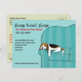 Happy Couch Dog | Schattigee Sleeping Beagle Custo Briefkaart (Voorkant / Achterkant)