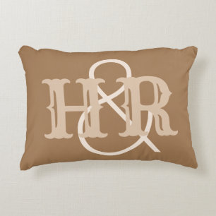 Happy Couple-Initialen op een Accent Pillow Accent Kussen