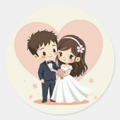 Happy Couple Mariage Sticker (Devant)