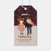 Happy Couple Valentijnsdag Envelope Cadeaulabel (Voorkant)