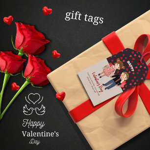 Happy Couple Valentijnsdag Envelope Cadeaulabel