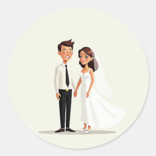 Happy Couple Wedding Vows Sticker