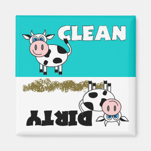 Happy Cow Clean/Dirty Dishwasher Magnet Magneet