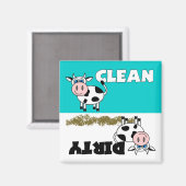 Happy Cow Clean / Lave-vaisselle sale Magnet (Recto/Verso)
