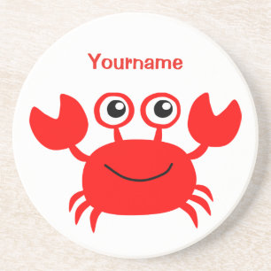 Happy Crab aangepast monogram onderzetter