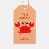 Happy Crab aangepaste cadeau labels Cadeaulabel (Achterkant)