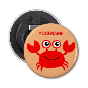 Happy Crab aangepaste flesopener Button Flesopener