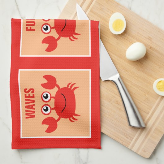 Happy Crab aangepaste handdoek (Quarter Fold)