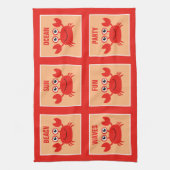 Happy Crab aangepaste handdoek (Verticaal)