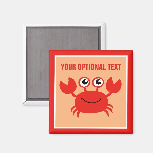 Happy Crab aangepaste magneet (Voorkant / Achterkant)