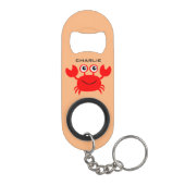 Happy Crab aangepaste monogram flesopener Mini Flessenopener (Achterkant)