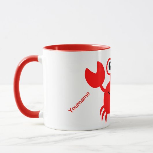 Happy Crab aangepaste monogram-mokken Mok (Links)