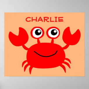 Happy Crab, aangepaste naam poster