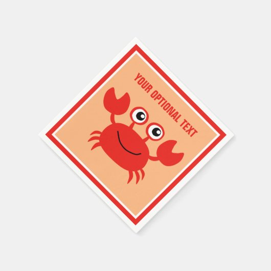 Happy Crab aangepaste papieren servetten (Hoek)