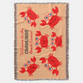 Happy Crab aangepaste tekst goot deken (Voorkant Verticaal)