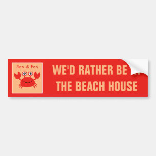Happy Crab aangepaste tekstbumpersticker Bumpersticker