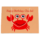 Happy Crab, aangepaste tekstcadezak Groot Cadeauzakje (Voorkant)