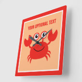 Happy Crab aangepaste wandklok Vierkante Klok (Hoek)