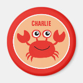 Happy Crab custom monogram magneet (Voorkant)