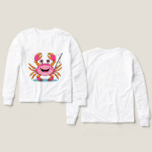 Happy Crab Fishing – Kids’ Long Sleeve Tee (Voorkant /achterkant)