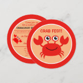 Happy Crab invitation personnalisée Cuisine (Devant / Derrière)