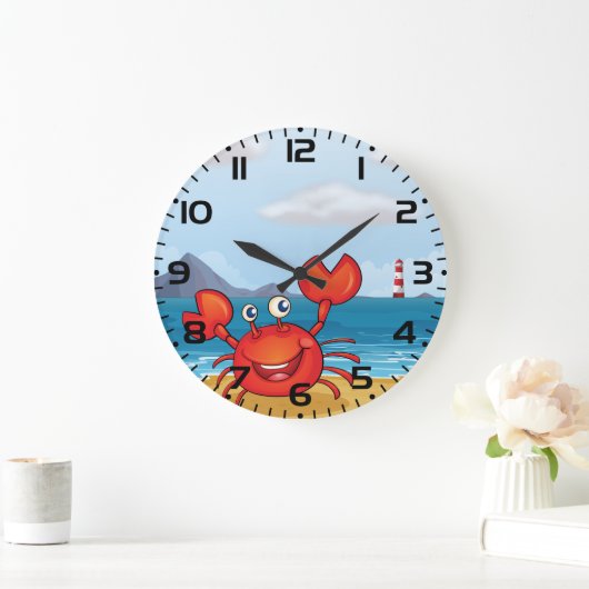 Happy Crab on Beach with Lighthouse Grote Klok (Huis)