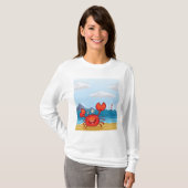 Happy Crab on Beach with Lighthouse T-shirt (Voorkant volledig)