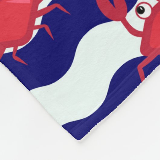 Happy Crabs Pattern Fleece Deken (Hoek)