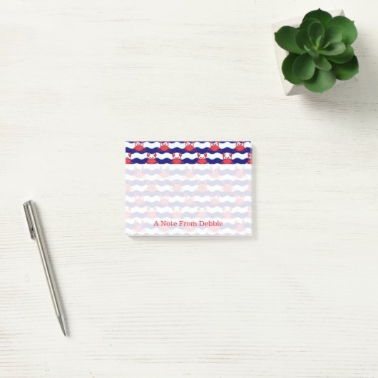 Happy Crabs Pattern | Jouw namen toevoegen Post-it® Notes (Kantoor)