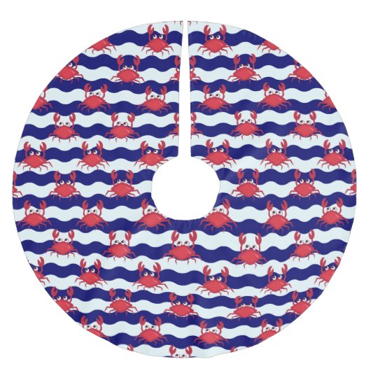 Happy Crabs Pattern Kerstboom Rok (Voorkant)