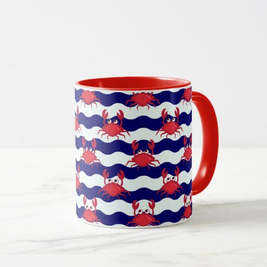 Happy Crabs Pattern Mok (Voorkant rechts)