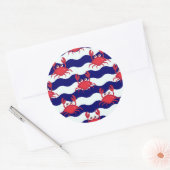 Happy Crabs Pattern Ronde Sticker (Envelop)