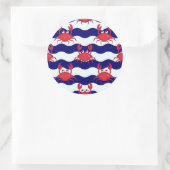 Happy Crabs Pattern Ronde Sticker (Tas)