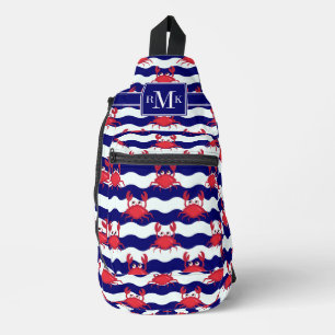 Happy Crabs Pattern Sling Bag