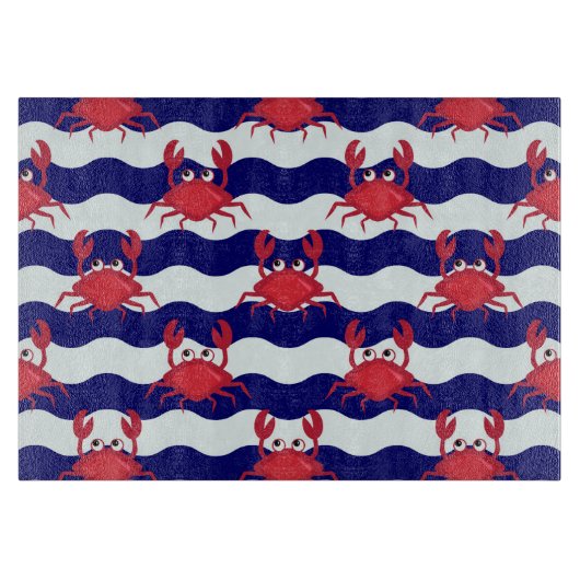 Happy Crabs Pattern Snijplank (Voorkant)