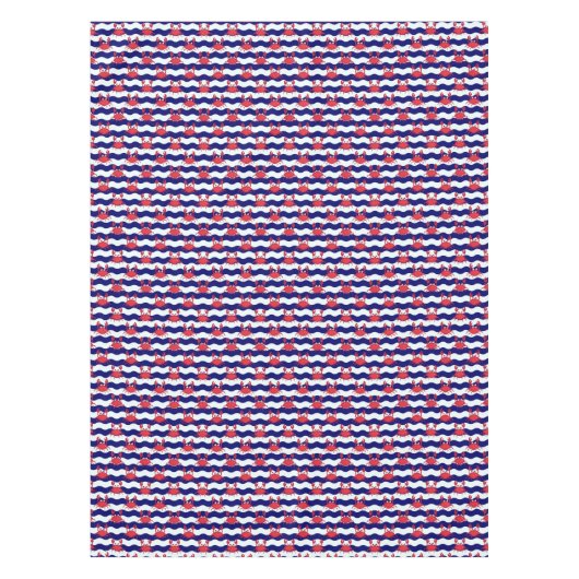 Happy Crabs Pattern Tafelkleed (Voorkant)