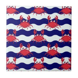 Happy Crabs Pattern Tegeltje
