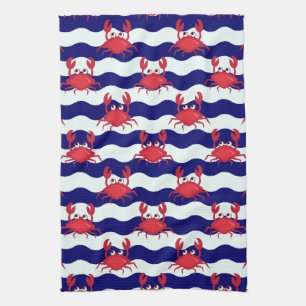 Happy Crabs Pattern Theedoek