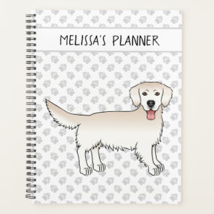 Happy Cream Golden Retriever avec pattes et texte