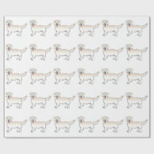 Happy Cream Golden Retriever Cartoon Dog Patroon Cadeaupapier (Vlak)