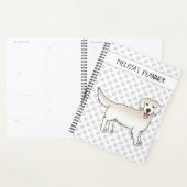 Happy Cream Golden Retriever met poten en tekst Planner (Display)