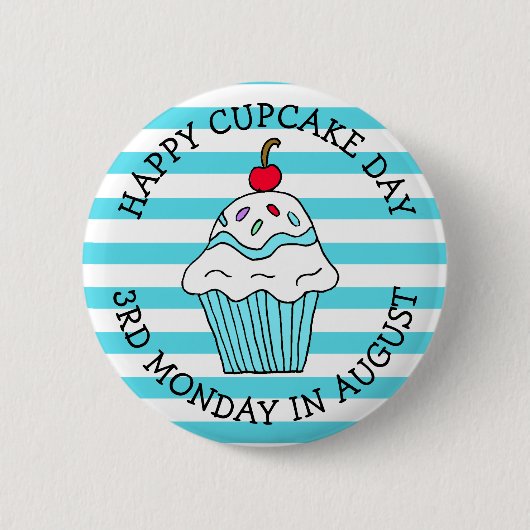 Happy Cupcake Day August Food Holiday Ronde Button 5,7 Cm (Voorkant)