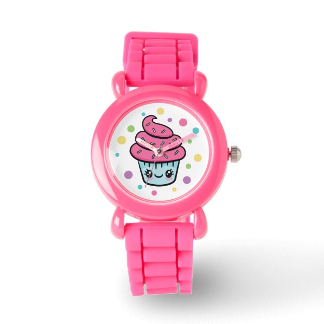 Happy Cupcake kinder horloge (Voorkant)