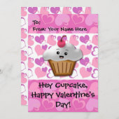 Happy Cupcake Valentijn Feestdagenkaart (Voorkant / Achterkant)