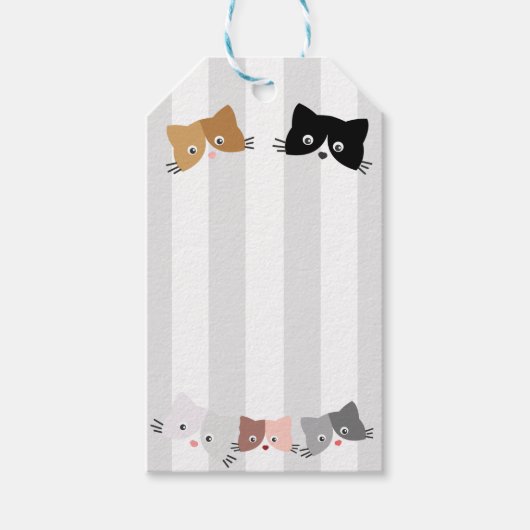 Happy Curious Kittens Cadeaulabel (Voorkant)