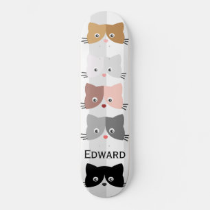 Happy Curious Kittens Skateboard
